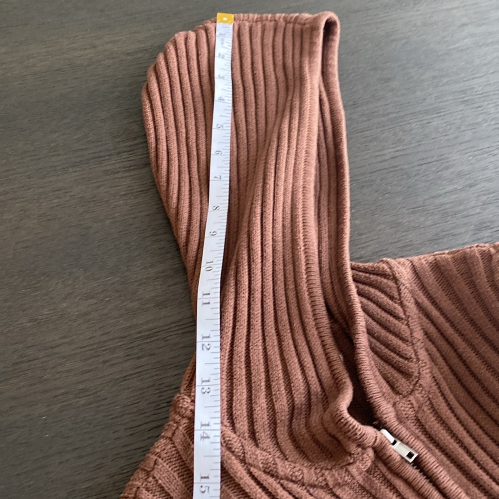 Aeropostale Brown full zipper ribbed hoodie - Picture 7 of 7